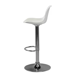 Wohnen Hocker<Barstuhl mit Schalensitz in Weiß & Chrom - Vorgaz