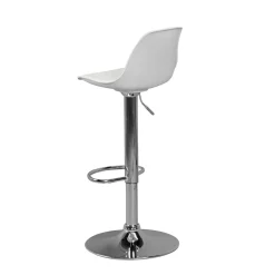Wohnen Hocker<Barstuhl mit Schalensitz in Weiß & Chrom - Vorgaz