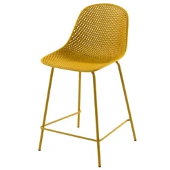 Wohnen Hocker<Barstuhl mit Sitzschale in Gelb - Ziarus (4er Set)