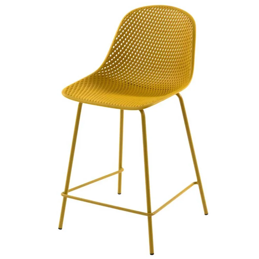 Wohnen Hocker<Barstuhl mit Sitzschale in Gelb - Ziarus (4er Set)