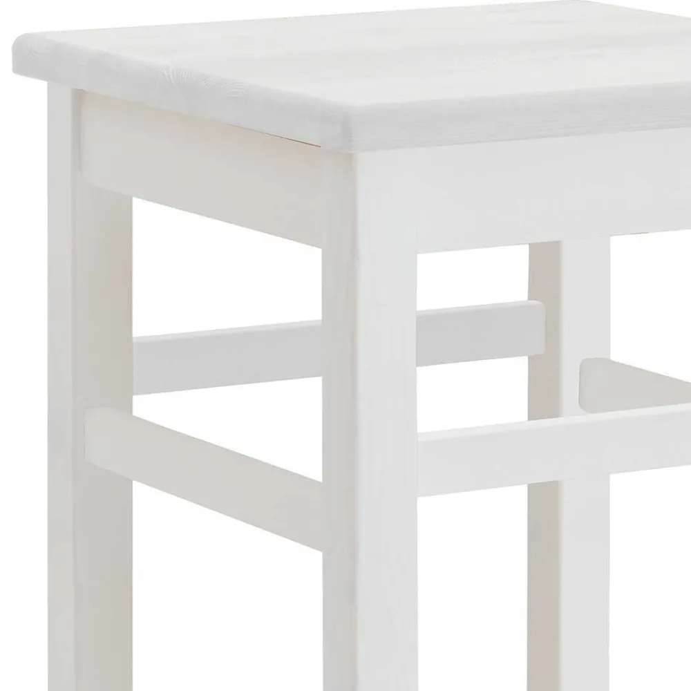 Wohnen Sitzgruppe<Bartisch und Barhocker in Weiß - Zanaris (dreiteilig)