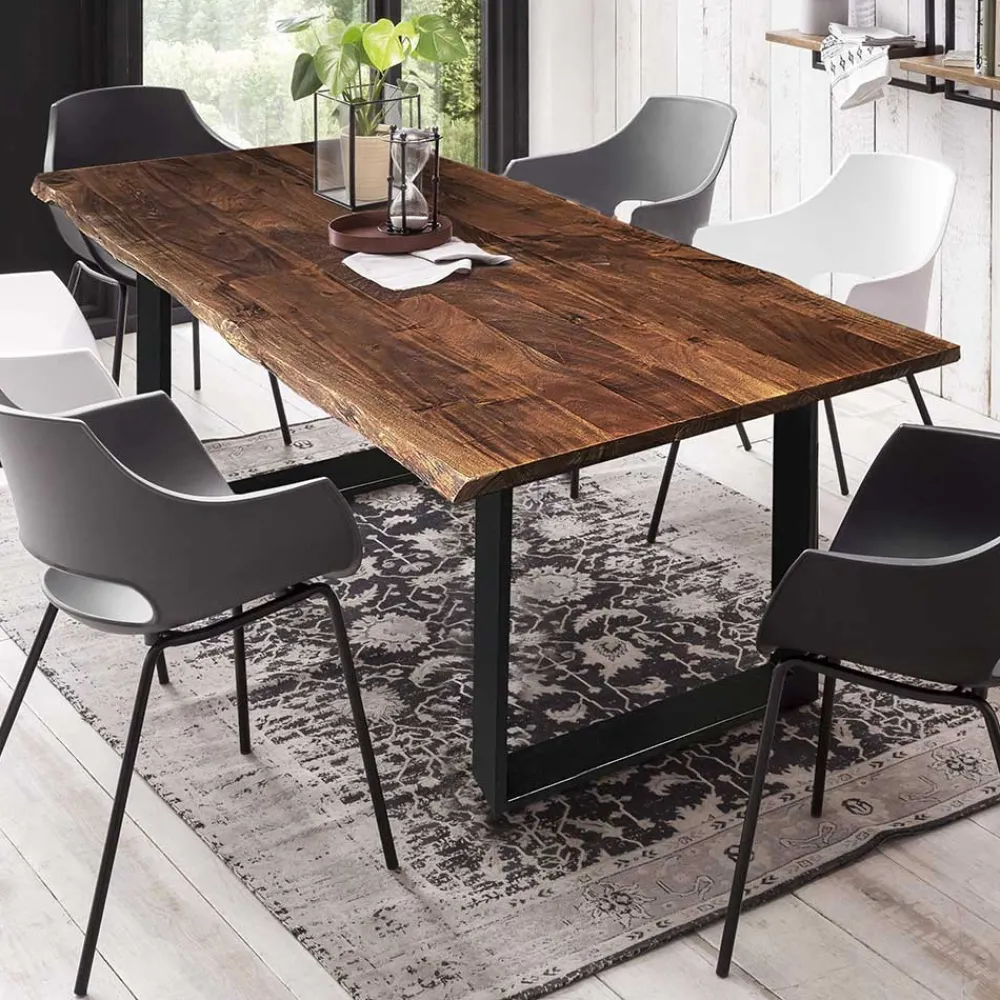 Wohnen Tische<Baumkante Designtisch aus Akazie in Nussbaumfarben - Ondeon