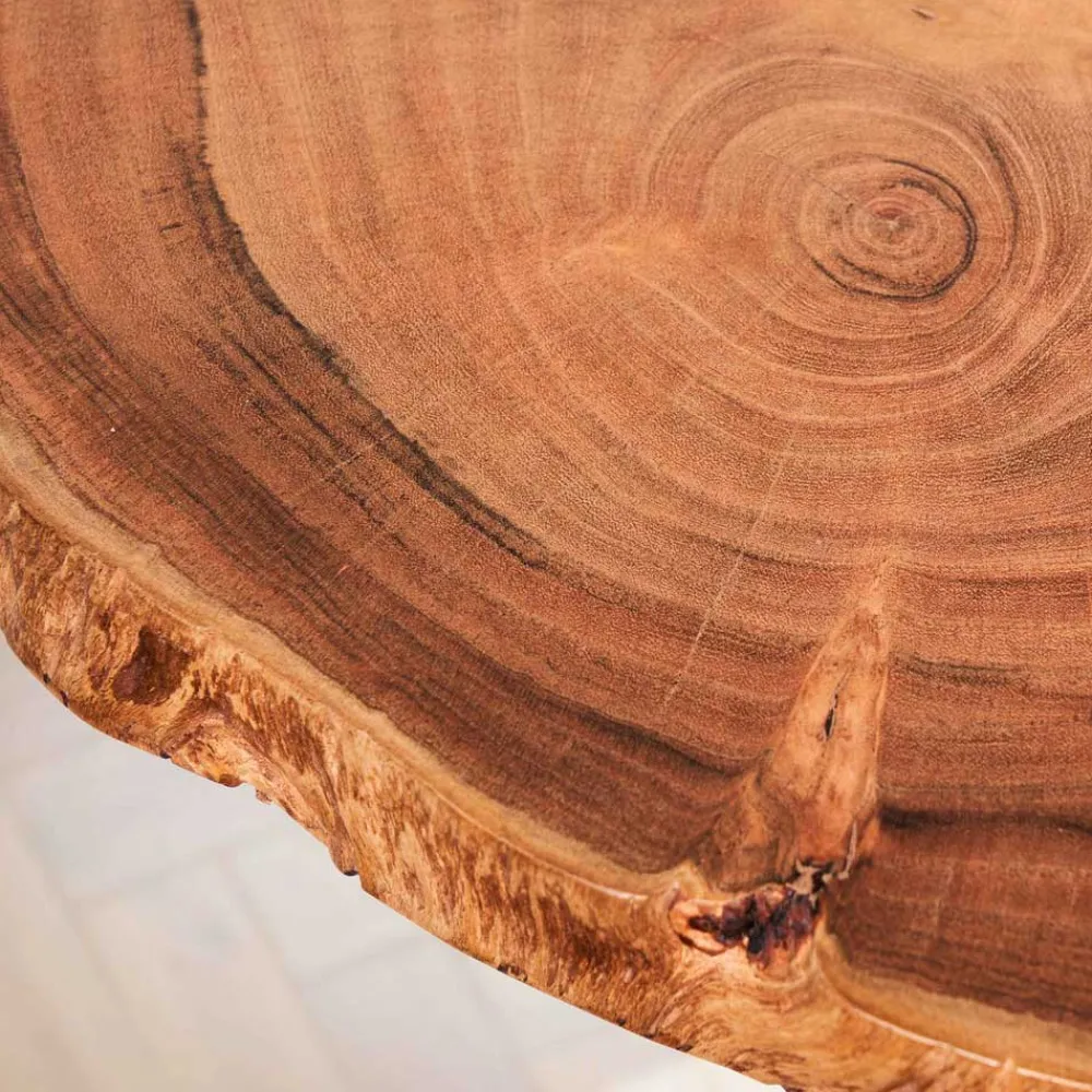 Wohnen Regale<Baumscheiben Wandboards aus Akazie Massivholz - Tofana (dreiteilig)