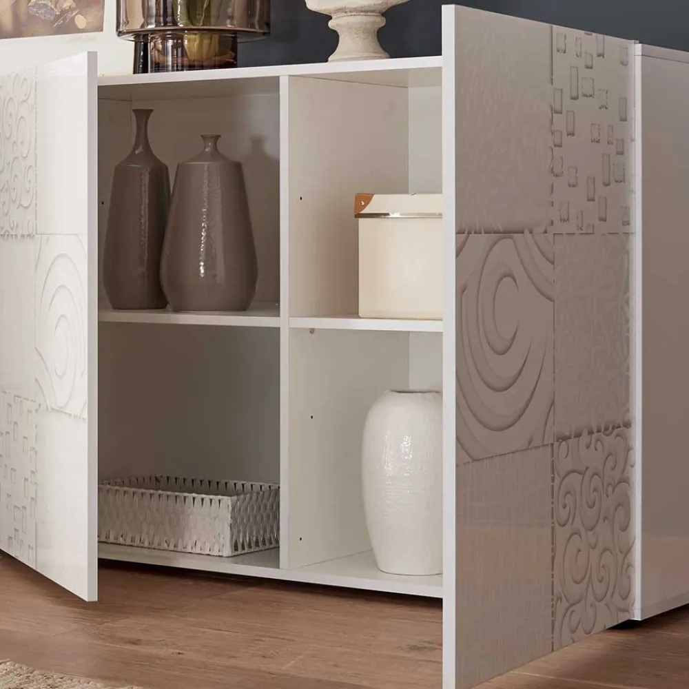 Wohnen Sideboards<Bedrucktes Sideboard in Weiß hochglänzend - Vascaub