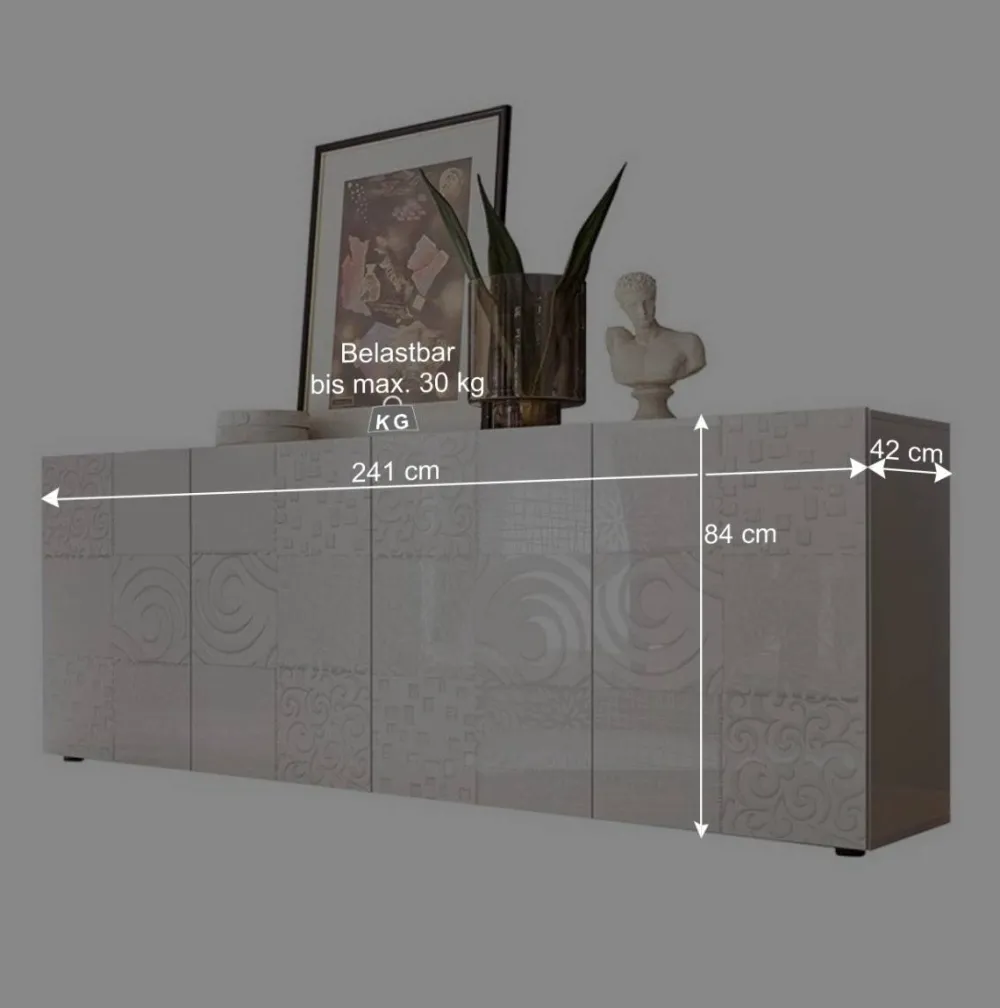 Wohnen Sideboards<Bedrucktes Sideboard in Weiß hochglänzend - Vascaub