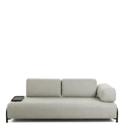 Wohnen Sofas<Beigefarbene Zweisitzer Couch mit Anstelltisch - Curacao
