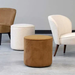 Wohnen Hocker<Beistellhocker aus Cord in Honigfarben - Sumatra