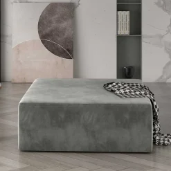 Wohnen Hocker<Beistellhocker aus grauem Samt - Denmark