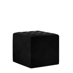 Wohnen Hocker<Beistellhocker aus mattem Samt in Schwarz - Ostavion