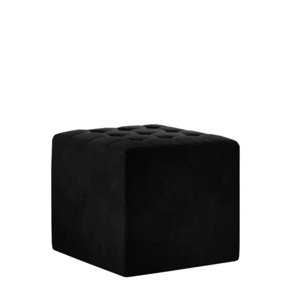 Wohnen Hocker<Beistellhocker aus mattem Samt in Schwarz - Ostavion