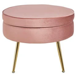 Wohnen Hocker<Beistellhocker in Rosa Samt - Griffin