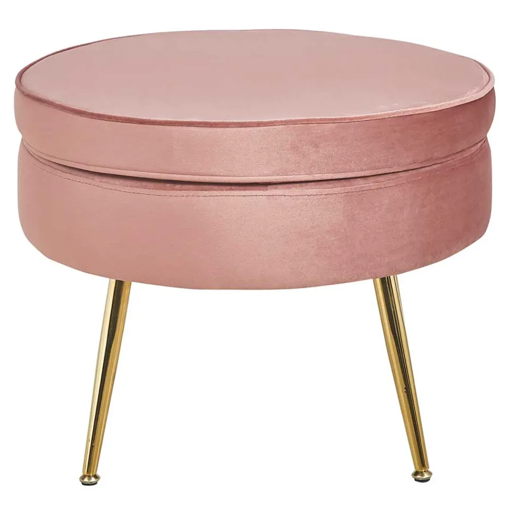 Wohnen Hocker<Beistellhocker in Rosa Samt - Griffin