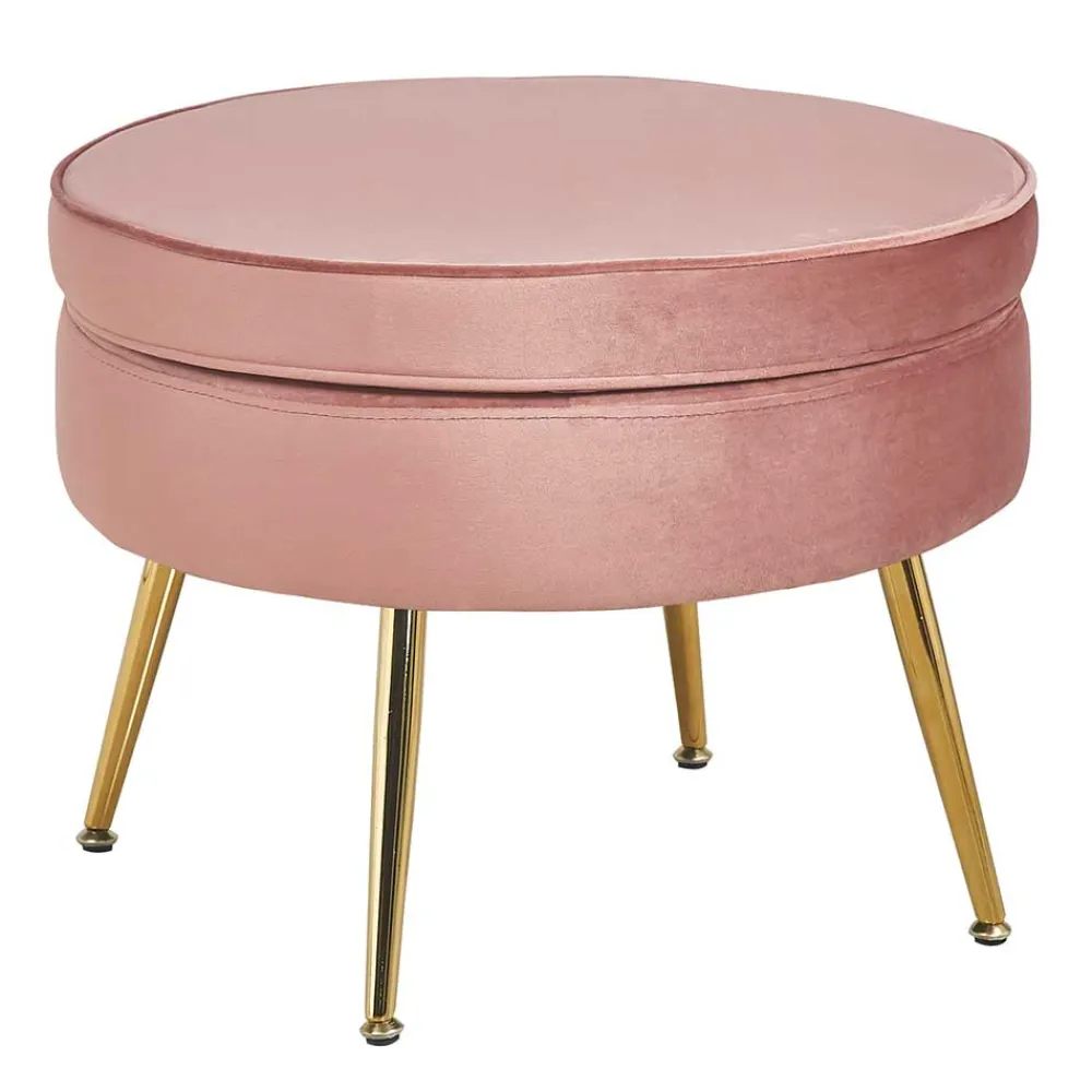 Wohnen Hocker<Beistellhocker in Rosa Samt - Griffin