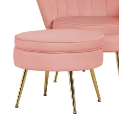 Wohnen Hocker<Beistellhocker in Rosa Samt - Griffin