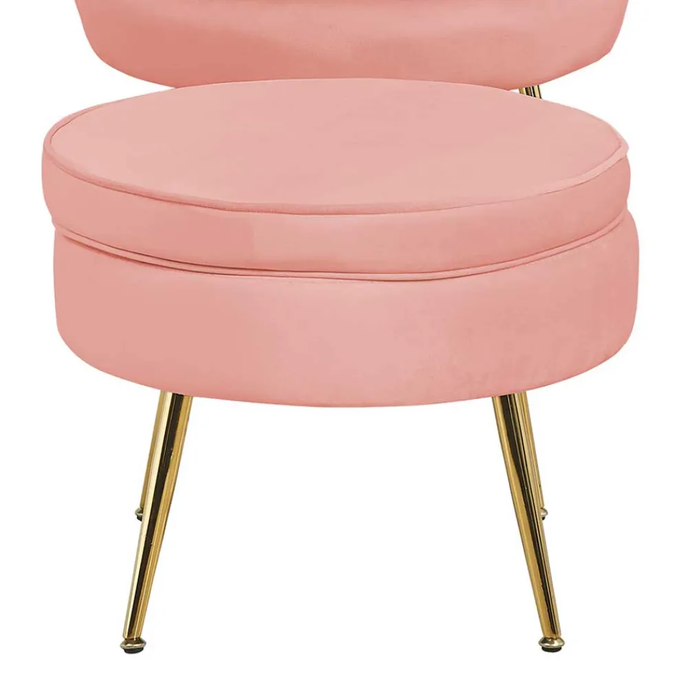 Wohnen Hocker<Beistellhocker in Rosa Samt - Griffin