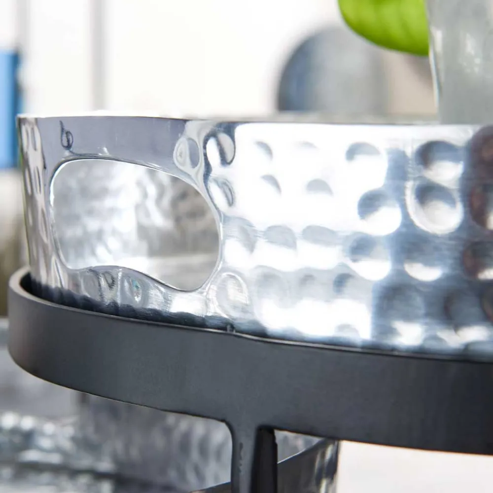 Wohnen Tische<Beistelltische mit Tabletts in Silber - Makimona (zweiteilig)