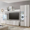 Wohnen Wohnwände<Beleuchtete Design TV Wohnwand in Weiß - Tirol (vierteilig)