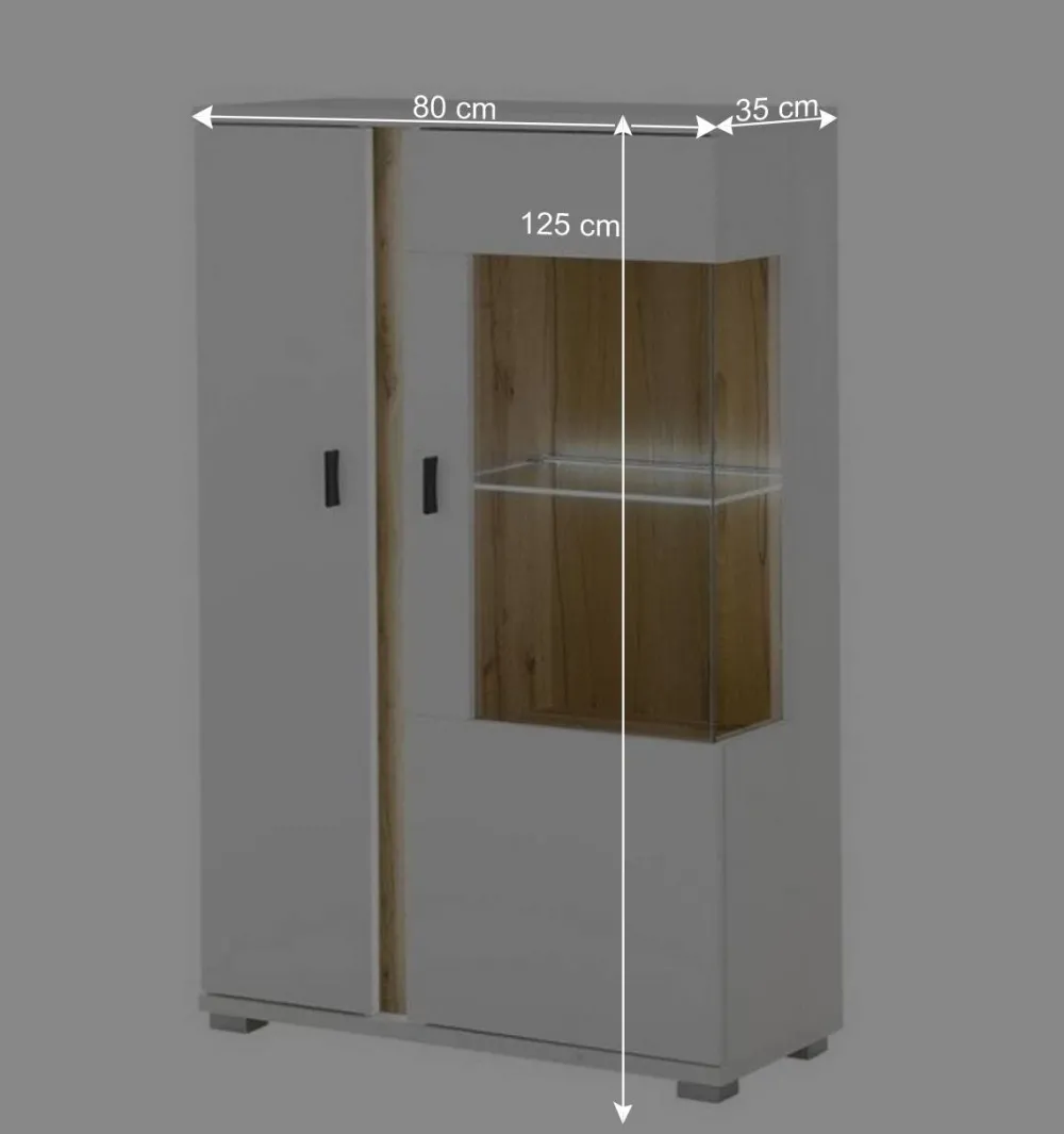 Wohnen Wohnwände<Beleuchtete TV Anbauwand Möbelset - Racelyn (dreiteilig)