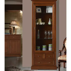 Wohnen Vitrinen<Beleuchtete Vitrine in Walnuss Braun - Istefanio