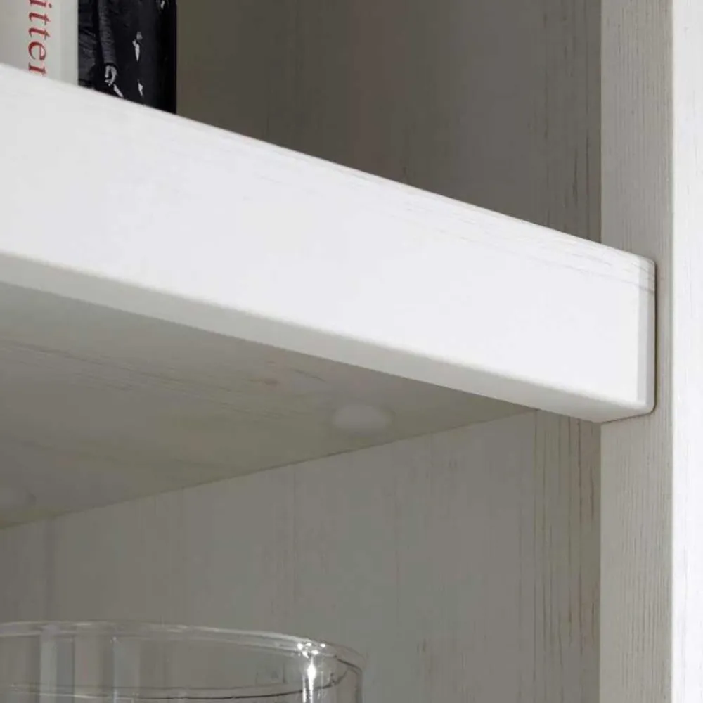 Wohnen Wohnwände<Beleuchtete Wohnwand Chelles im weißem Landhausstil (vierteilig)