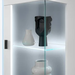 Wohnen Highboards|Vitrinen<Beleuchteter Vitrinenschrank 125 cm hoch - Tirol