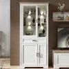 Wohnen Vitrinen<Beleuchteter Vitrinenschrank im Country Style - Sinolita