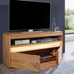 Wohnen Tv & Hifi-Möbel|Lowboards<Beleuchtetes TV Element aus massiver Wildeiche - Acmida