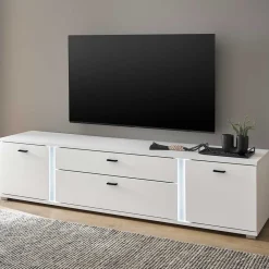 Wohnen Tv & Hifi-Möbel|Lowboards<Beleuchtetes TV-Lowboard in Weiß - Tirol