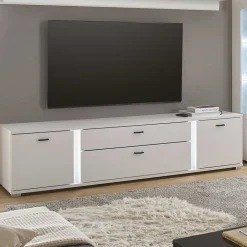 Wohnen Tv & Hifi-Möbel|Lowboards<Beleuchtetes TV-Lowboard in Weiß - Tirol