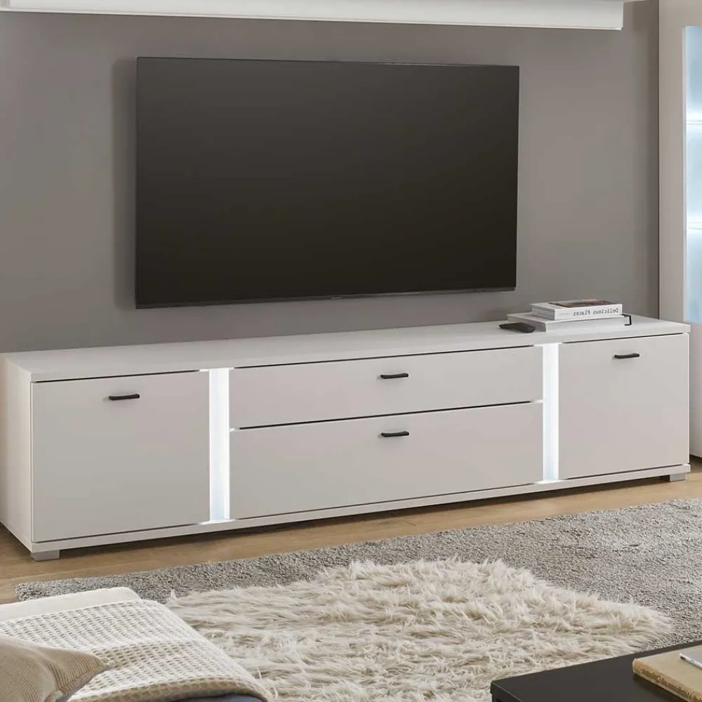 Wohnen Tv & Hifi-Möbel|Lowboards<Beleuchtetes TV-Lowboard in Weiß - Tirol