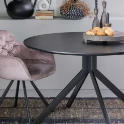 Wohnen Stühle<Bequemer Armlehnenstuhl in Rosa & Schwarz - Dadonia
