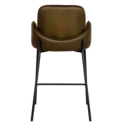 Wohnen Hocker<Bequemer Barstuhl in Oliv Grün Microfaser - Gesehia (2er Set)