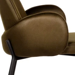 Wohnen Hocker<Bequemer Barstuhl in Oliv Grün Microfaser - Gesehia (2er Set)