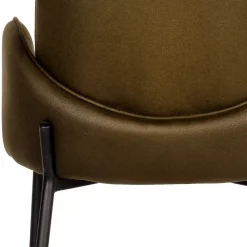 Wohnen Hocker<Bequemer Barstuhl in Oliv Grün Microfaser - Gesehia (2er Set)