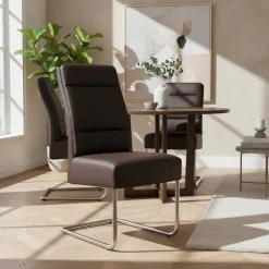 Wohnen Sessel|Stühle<Bequemer Polsterstuhl in Braun - Rick (2er Set)