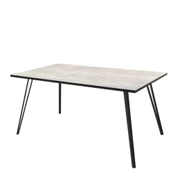 Wohnen Sitzgruppe<Beton Optik Tisch & Schwingstühle - Grenados (fünfteilig)
