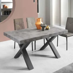 Wohnen Tische<Betonoptik Ausziehtisch mit zwei Einlegeplatten - Relisa