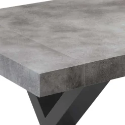 Wohnen Tische<Betonoptik Ausziehtisch mit zwei Einlegeplatten - Relisa
