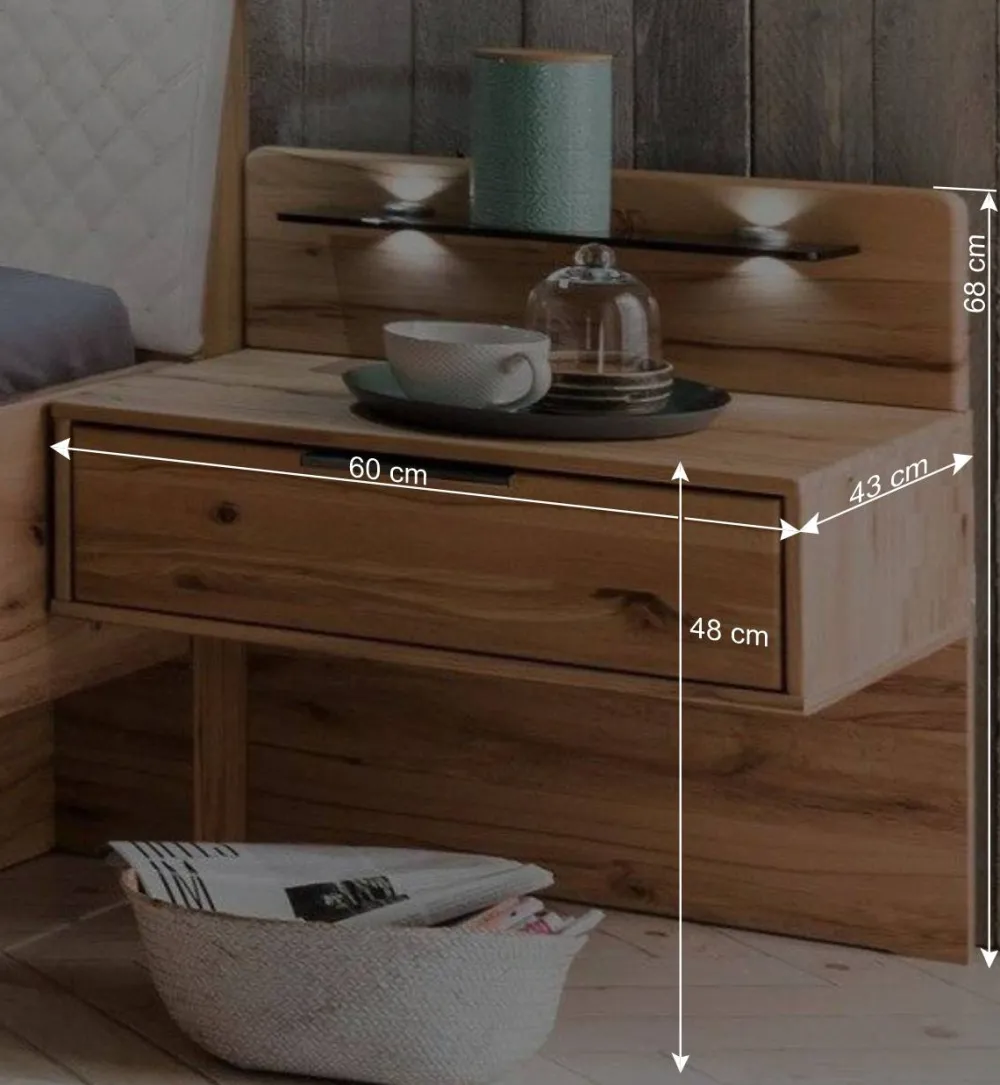 Wohnen Betten<Bett Anlage aus Kernbuche - Krofun (dreiteilig)