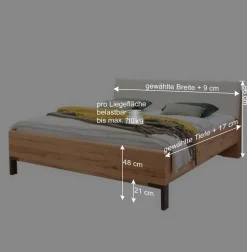 Wohnen Betten<Bett Anlage in Kernbuche & Beige - Krofun I (dreiteilig)
