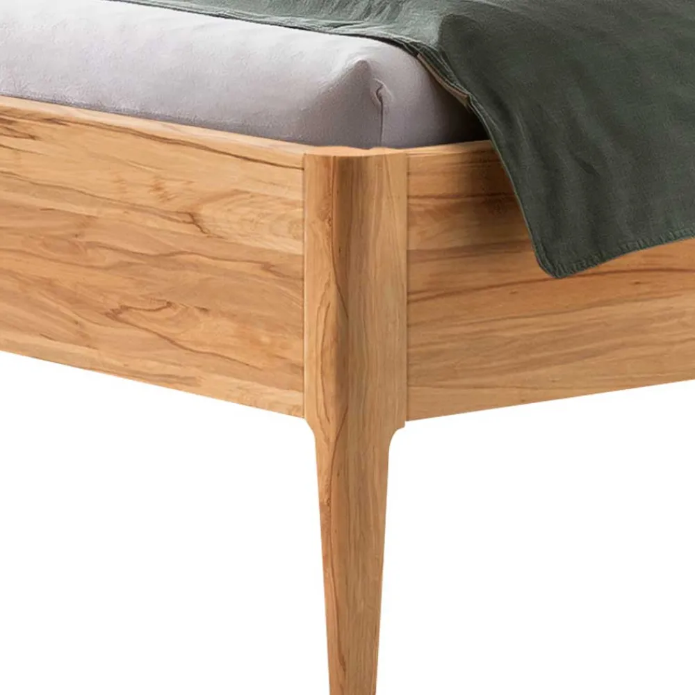 Wohnen Betten<Bett aus Wildbuche massiv und Kunstleder - Padricio