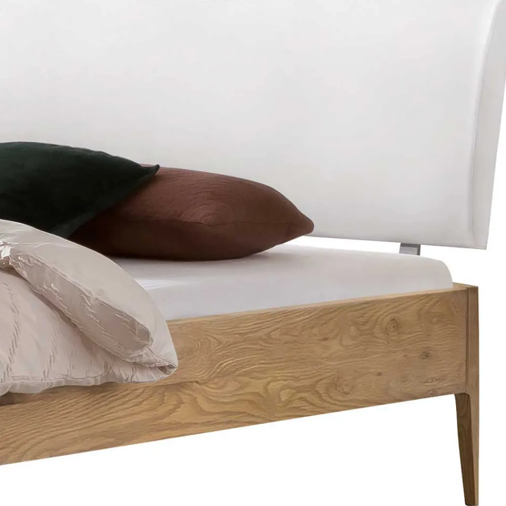 Wohnen Betten<Bett aus Wildeiche Holz & Kunstleder - Vinessia