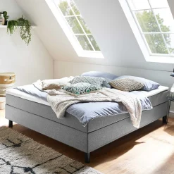 Wohnen Betten<Bett für Dachschrägen in Grau & Schwarz - Esmeraldino