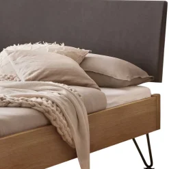 Wohnen Betten<Bett mit Kopfteil gepolstert Kunstleder Anthrazit - Catrizia