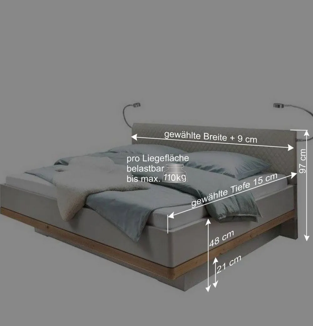 Wohnen Betten<Bettanlage komplett - modernes Design - Crascanu (dreiteilig)