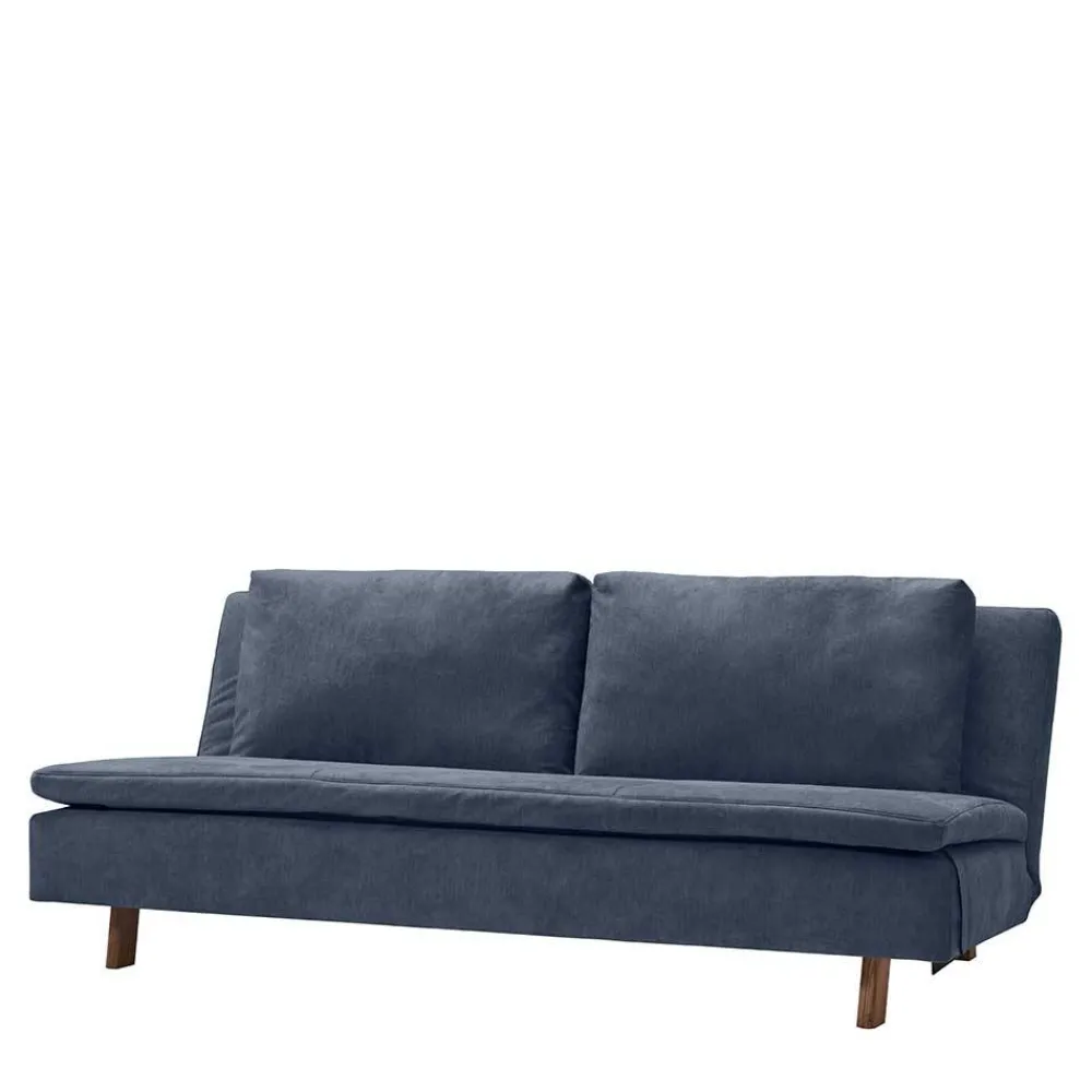 Wohnen Betten|Sofas<Bettcouch in Dunkelblau mit Eiche - Mattys