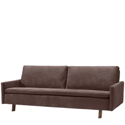 Wohnen Sofas<Bettcouch in Dunkelbraun mit Eiche - Conpact