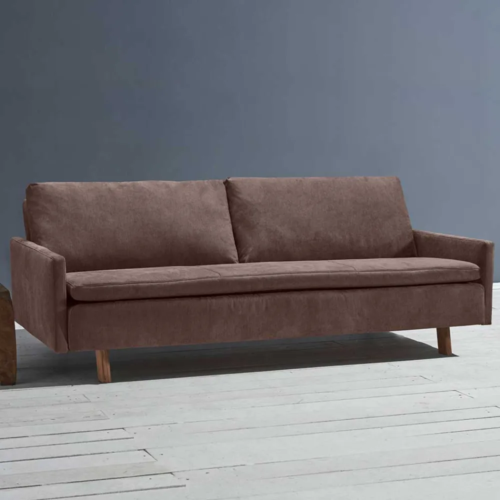 Wohnen Sofas<Bettcouch in Dunkelbraun mit Eiche - Conpact