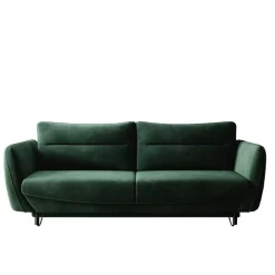 Wohnen Sofas<Bettcouch in Dunkelgrün Samtbezug - Major