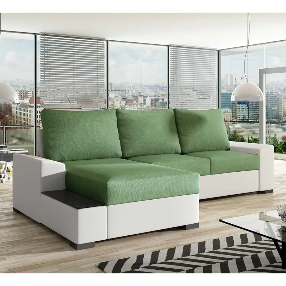 Wohnen Sofas<Bettcouch in Hellgrün und Weiß - Toskana
